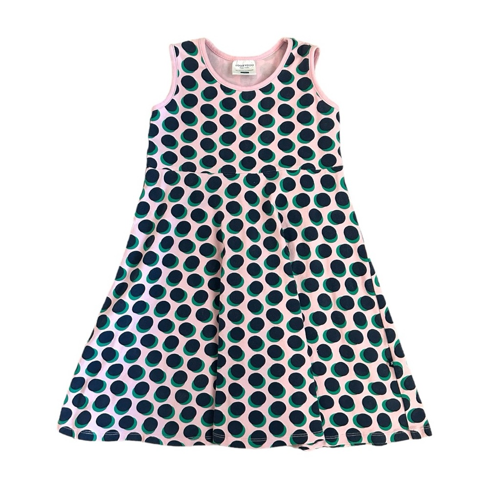 Toobydoo Pink Graphic Polka Dot Sleeveless Dress